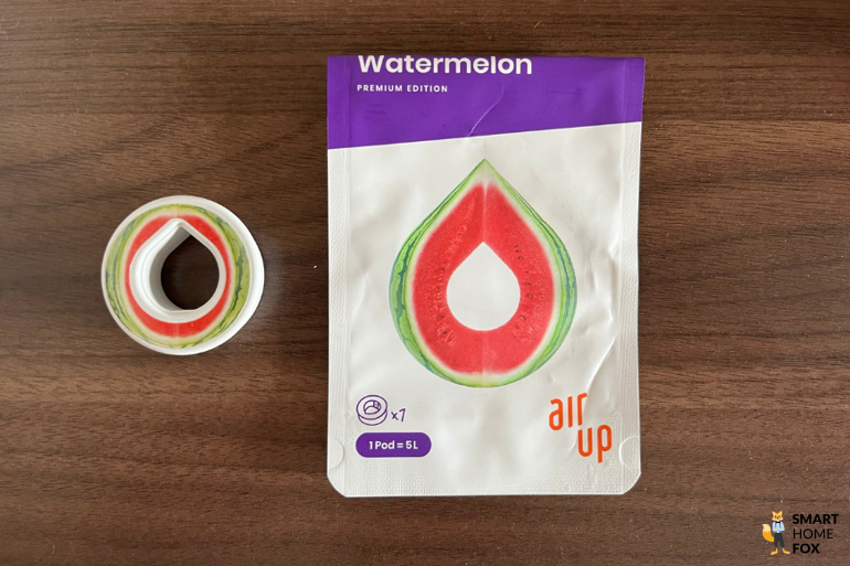 Ein Bild, welches den Pod und die Verpackung des Geschmacks Wassermelone zeigt.