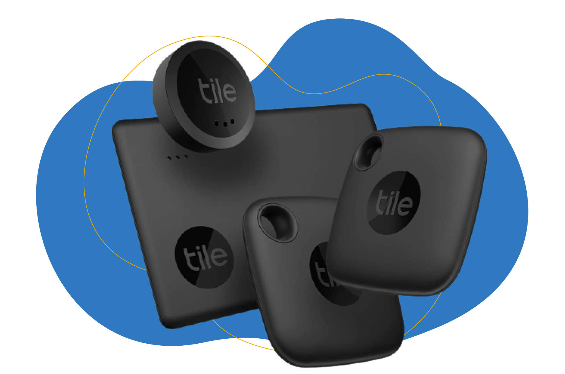 Tile Slim, Tile Sticker und zwei Tile Mate