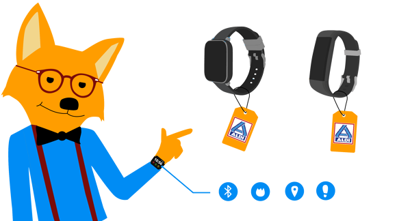 Der Smart Home Fuchs trägt im Test eine Aldi Smartwatch am Arm
