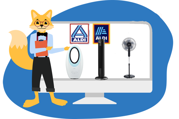 Fuchs mit verschiedenen Aldi Ventilatoren