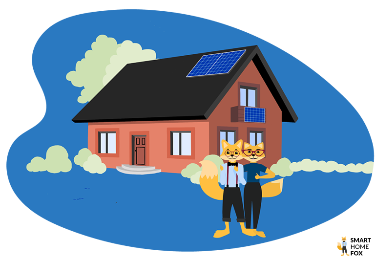 Solarmodule an Dach und Balkongeländer angebracht