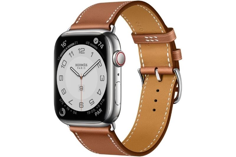 Man sieht die Apple Watch Hermes Version.