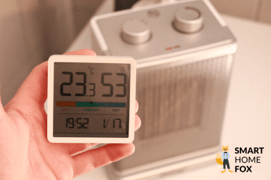 Die Temperatur wird beim Heizlüfter Test gemessen, nachdem der Heizlüfter 30 Minuten gearbeitet hat.