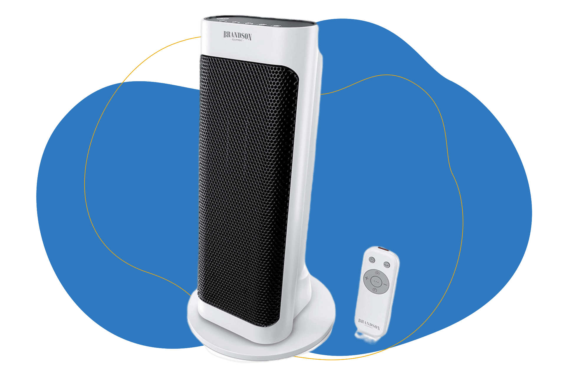 Der Brandson Heizlüfter steht vor einem weißen Hintergrund.