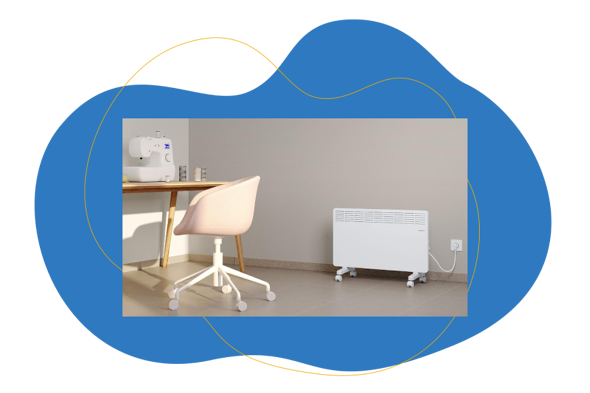 Stiebel Eltron Elektroheizung ist in einem Zimmer an der Wand zu sehen.