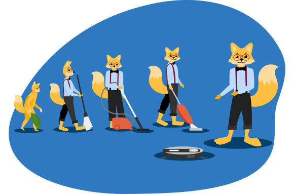 Die Evolution der besten Staubsauger ist zu sehen