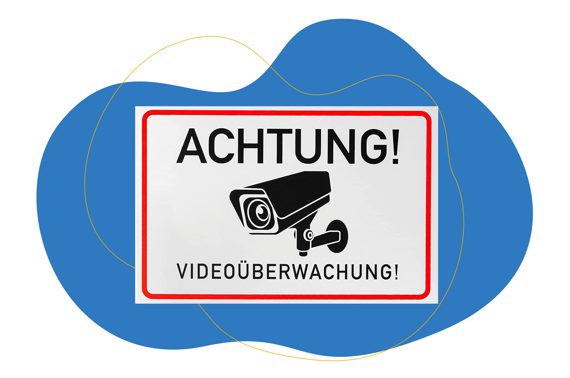 Sticker mit Warnung vor Videoüberwachung