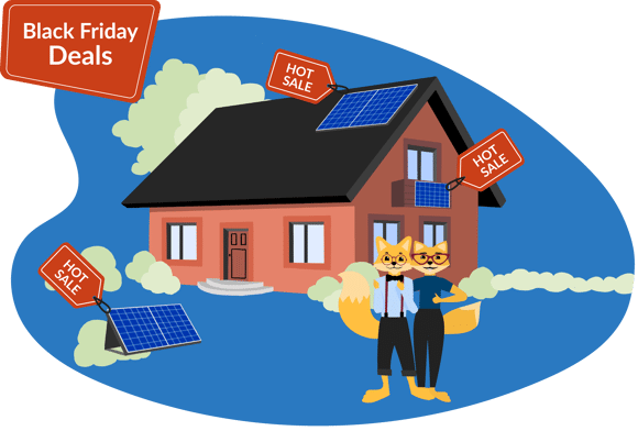 Verschiedene Balkonkraftwerke stehen vor einem Haus zu black Friday und sind stark reduziert im Angebot.