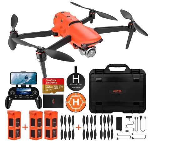 Die Autel Robotics Evo 2 im Fly More Combo Paket.
