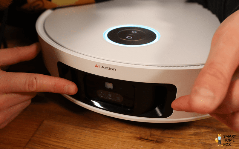 Dreame X50 Ultra Complete Reactive 3D Kamera ist in der Nahaufnahme zu sehen.