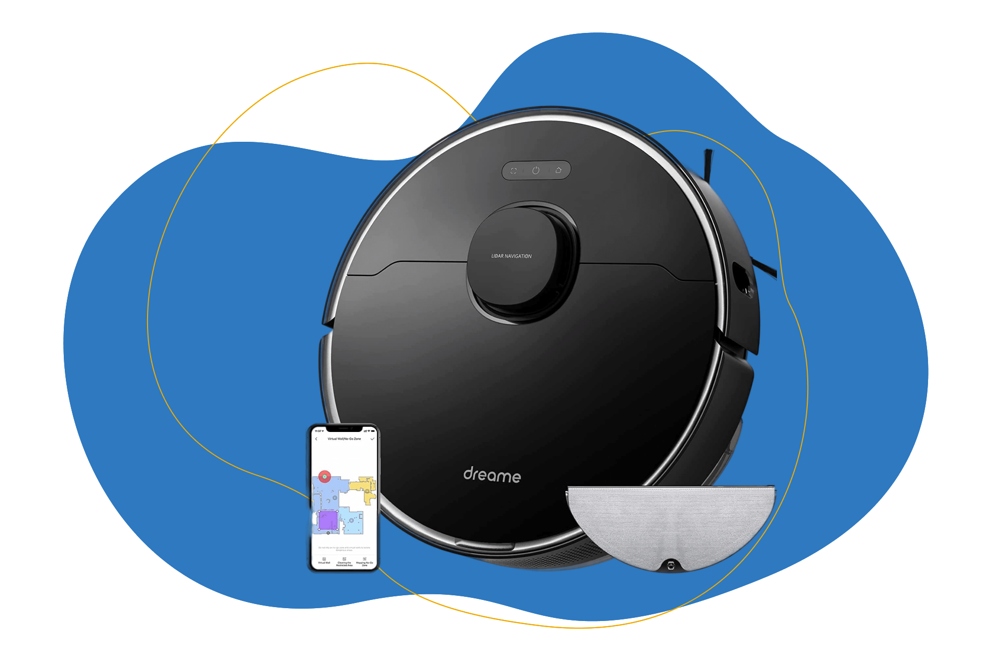 Der Dreame L10 Pro Saug-Wisch-Roboter ist inklusive App zu sehen.