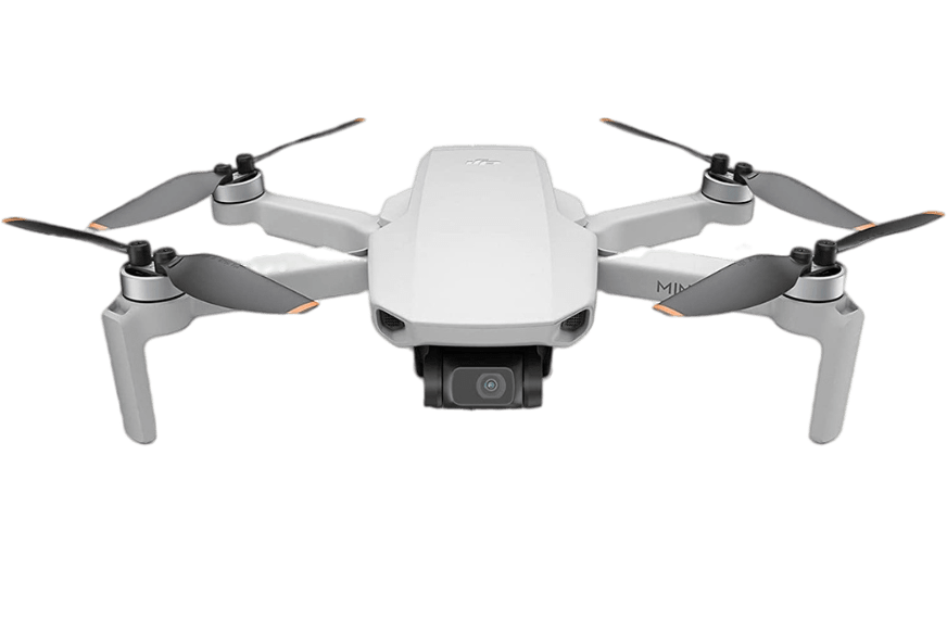 DJI Mini 4K Drohne ist in der Einzelaufnahme zu sehen.