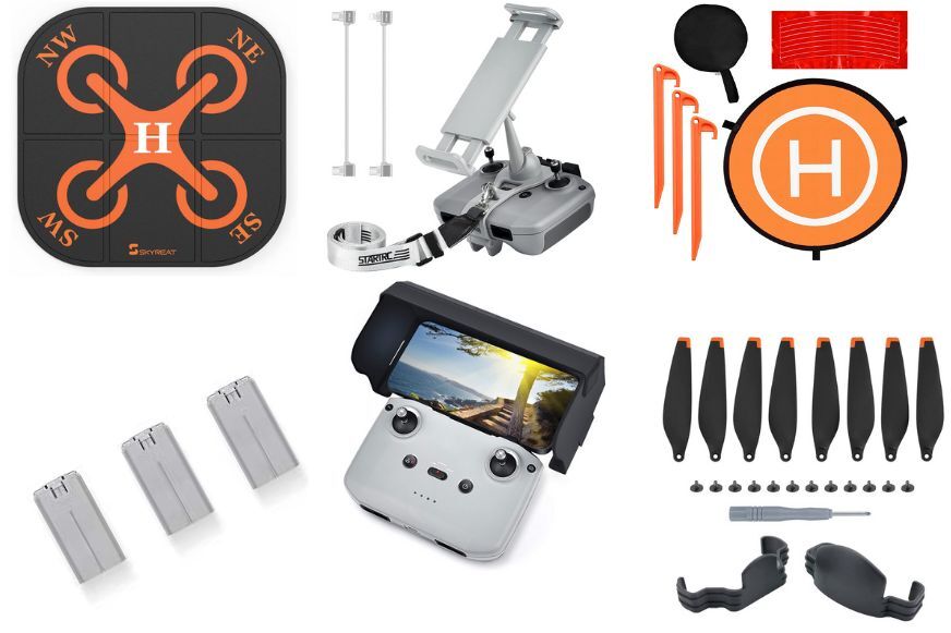 Drohnen Zubehör wie Akkus, Ladegeräte, Controller, Landeplätze und Rotoren