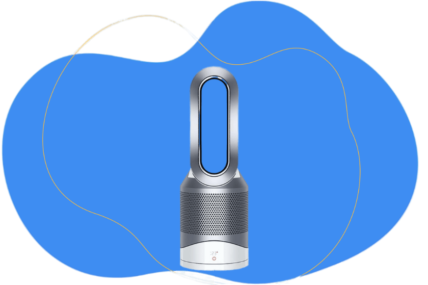 Der Dyson Pure Hot+Cool HP00 Luftreiniger, Ventilator und Heizlüfter.