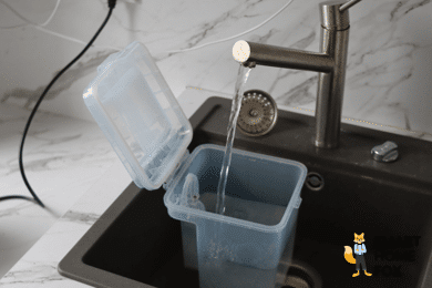 Wasser wird in den Frischwassertank des ECOVACS DEEBOT X2 OMNI eingefüllt.