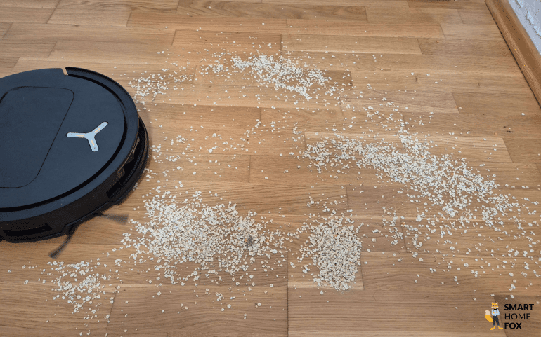 Das Saugtest-Ergebnis des ECOVACS DEEBOT T50 OMNI ist zu sehen.