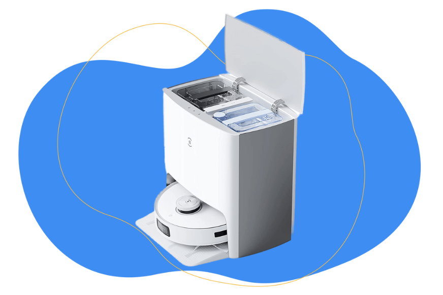 Der Ecovacs Deebot T10 Turbo ist vor einem weißen Hintergrund zu sehen