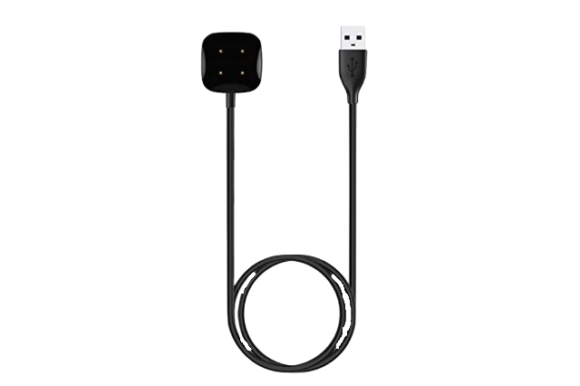 Man sieht das Ladegerät für Fitbit.