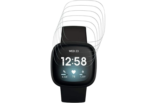 Man sieht die Schutzfolie für die Fitbit Sense 2.