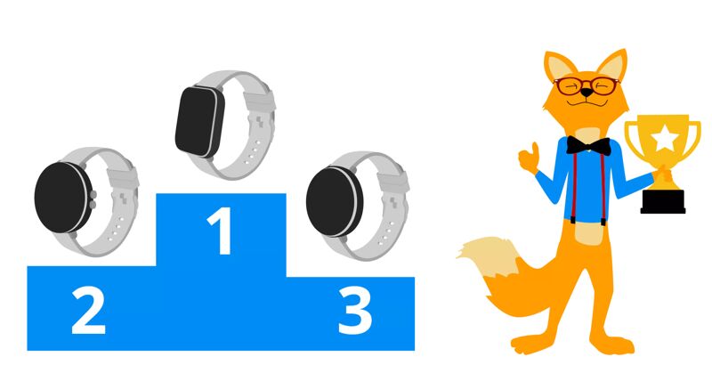 Stiftung Warentest Smartwatch und Fitnesstracker Testsieger auf einem Podest