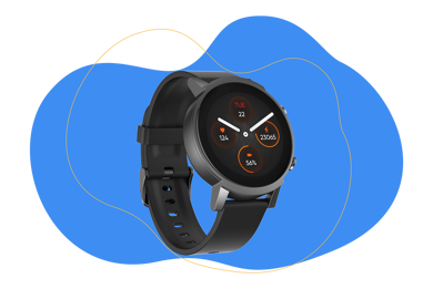 Man sieht die TicWatch E3.