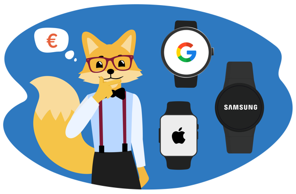 Smart Home Fuchs neben Smartwatches