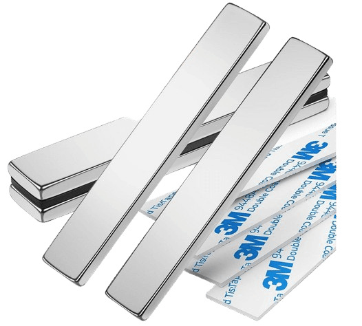 INDMAG 4 Stück 60 x 10 x 3 mm Magnete Stark, 8 kg Zug Starker Neodym Magnet, Magnete Selbstklebend Stark.