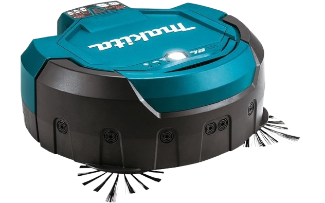 Der Makita DRC200z Industrie Saugroboter ist vor einem weißen Hintergrund zu sehen.