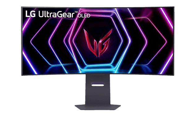 Der LG UltraGear Monitor Gamingmonitor ist einzeln zu sehen.