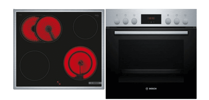 Das BOSCH HND211RS63 Serie 4/Serie 2, Einbauherdset (Glaskeramikkochfeld, A, 66 l) ist in der Einzelaufnahme zu sehen.