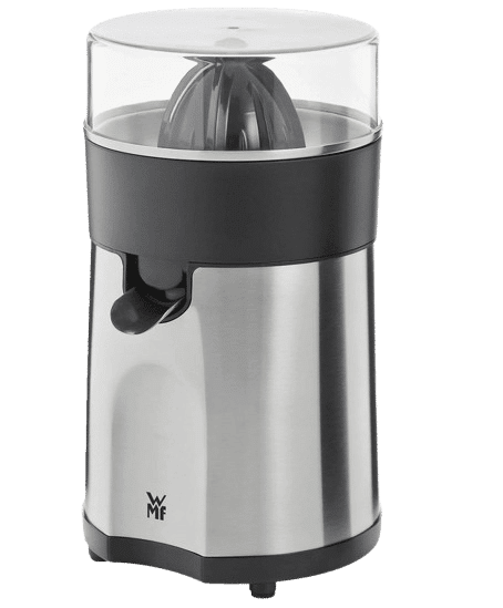 Die WMF 04.1603.0012 Stelio Zitruspresse 85 Watt, Cromargan® matt, Kunststoff ist einzeln zu sehen.