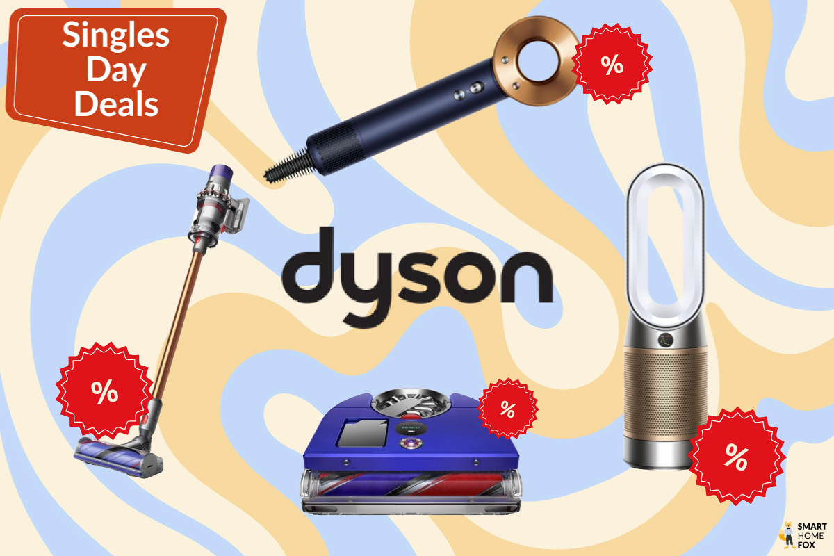 Verschiedene Dyson Akkusauger, Luftreiniger, Haarstyler und ANC-Kopfhörer sind während zum Singles Day 11.11. - 14.11. Stark reduziert und mit Rabatt-Zeichen für ein herausragendes Angebot gekennzeichnet.