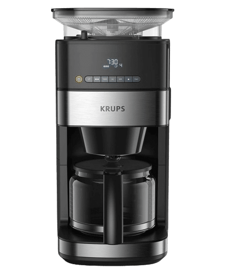Die KRUPS KM8328 Grind Aroma Kaffeemaschine ist zu sehen.