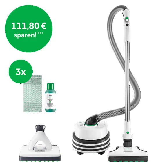 Das Vorwerk Black Week Kobold VT300 + EB400 + SP600 Kombi , Besserwischerset ist zu sehen.