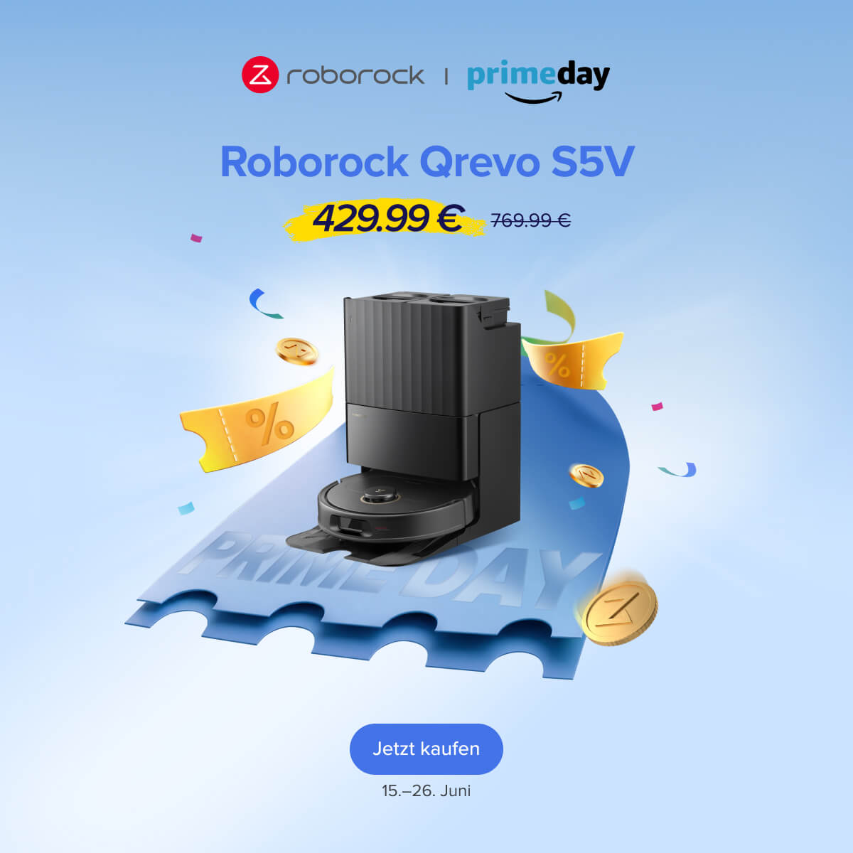 Roborock Qrevo S5V im Prime Day Angebot