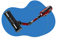 Der  ROWENTA RH99A9 X-Force Flex 14.60 Animal Stielsauger, Akkubetrieb, 480 Watt ist zu sehen vor einem blauen Hintergrund.