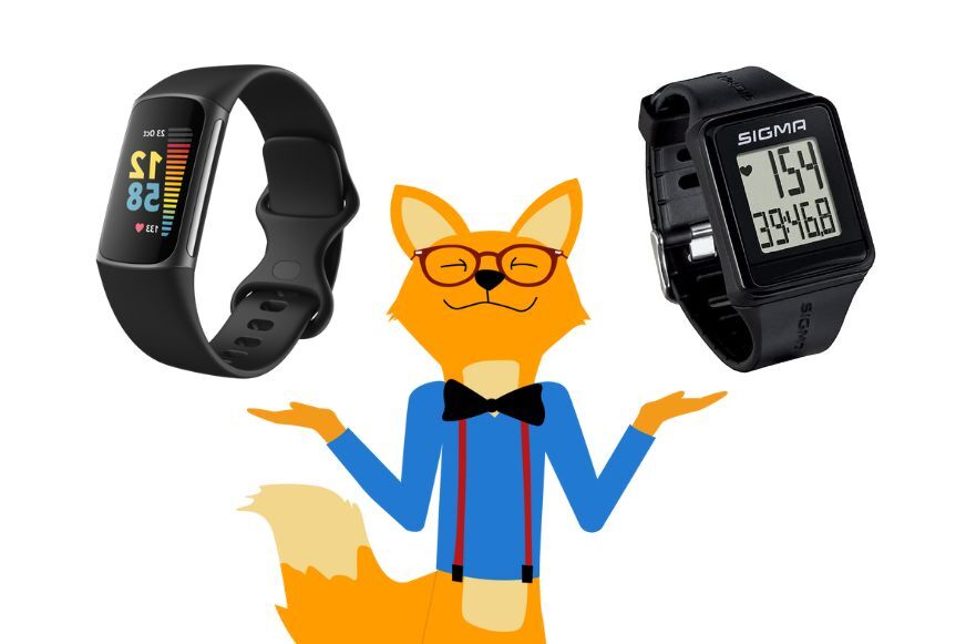 Man sieht, wie der Smarthome-Fuchs zwischen einer klassischen Laufuhr und einem Fitness-Armband abwägt.