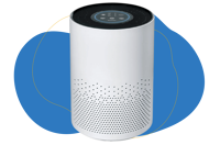 Der Lidl Silvercrest SLR30 A1 Luftreiniger steht vor einem weißen Hintergrund