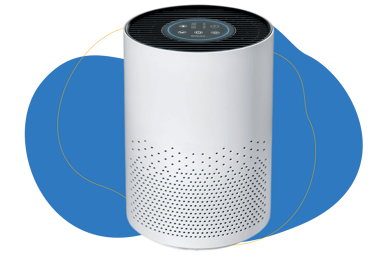 Der Lidl Silvercrest SLR30 A1 Luftreiniger steht vor einem weißen Hintergrund