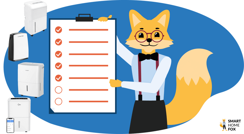 Der Smart-Home-Fox Experte zeigt eine Checkliste mit abgehackten und nicht abgehackten Punkten auf einem Klemmbrett.