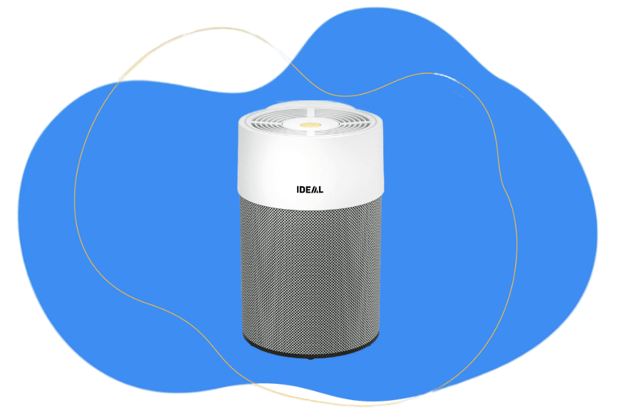 Der IDEAL AP 40 Pro Luftreiniger steht vor einem weißen Hintergrund