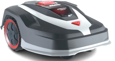 Der Solo AL-KO Robolinho 550W Mähroboter steht vor einem weißen Hintergrund.