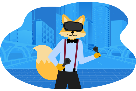 Smart Home Fox spielt im Metaverse mit VR-Headset