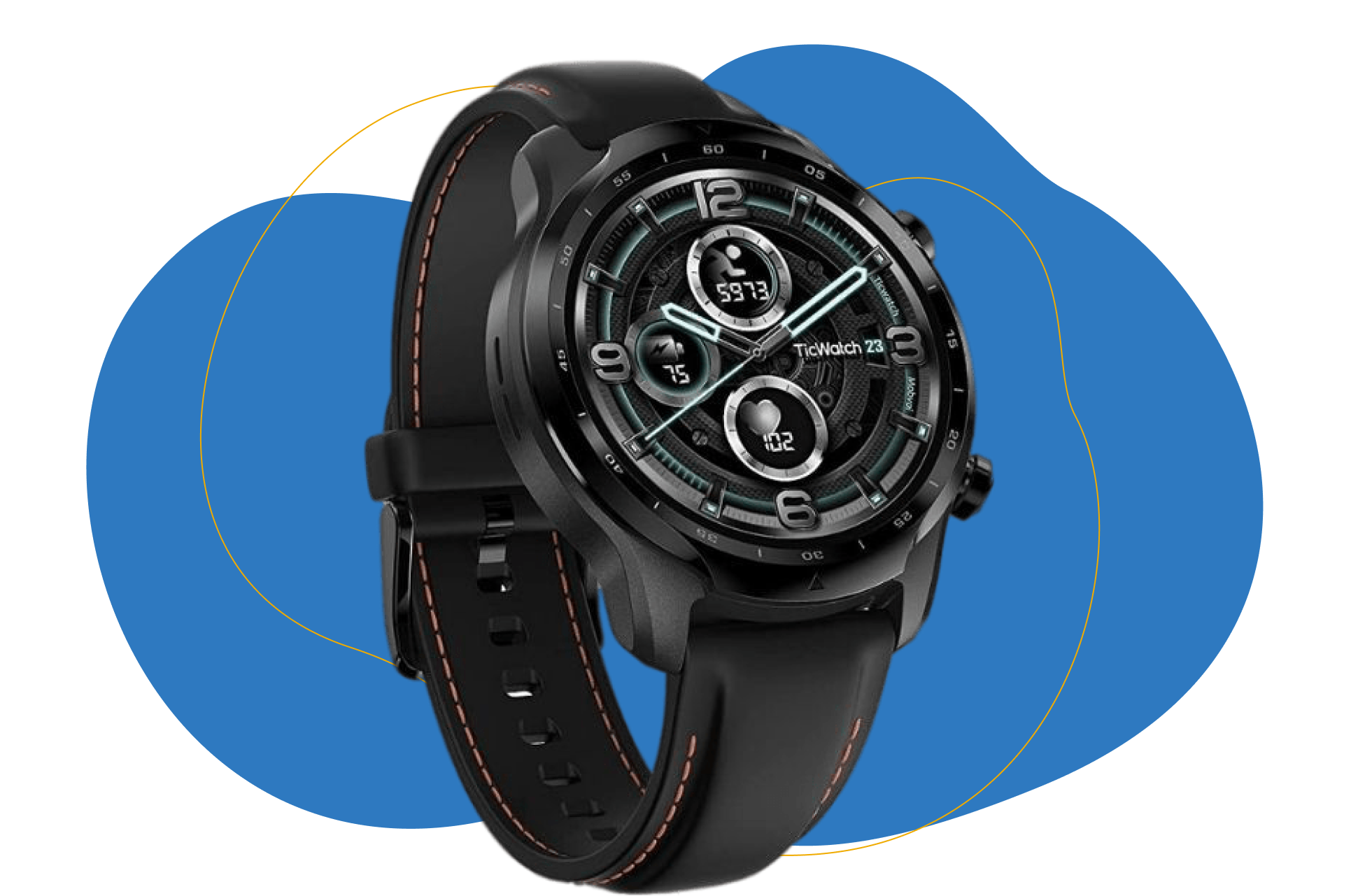 Man sieht die TicWatch auf dem Bild.