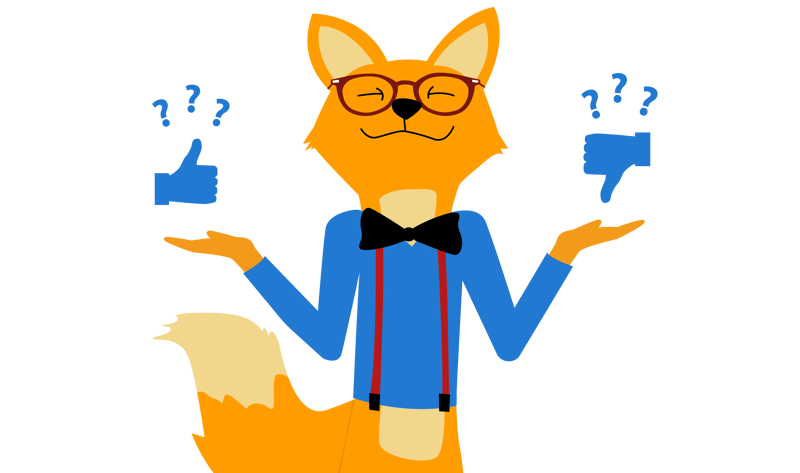 Fuchs wägt Für und Wider gegeneinander ab