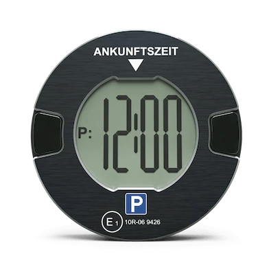 Die Ooono Park No1 , intelligente Parkscheibe vor einem weißen Hintergrund