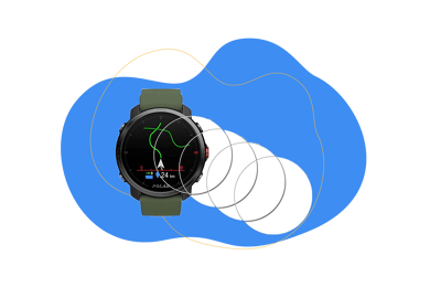 Man sieht die Displayschutzfolie für die Polar Grit X Pro.