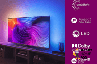 Ein Philips Ambilight Fernseher ist zu sehen