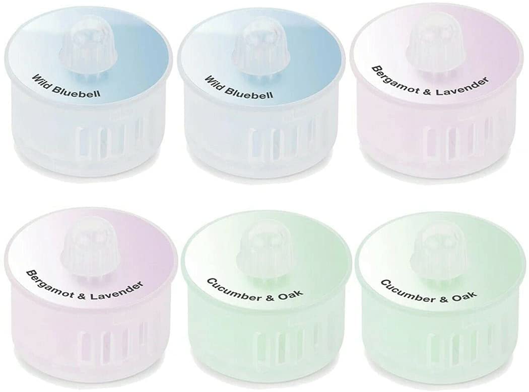 6 Duftkapseln für den Ecovacs Deebot T9+ werden vor einem weißen Hintergrund abgebildet