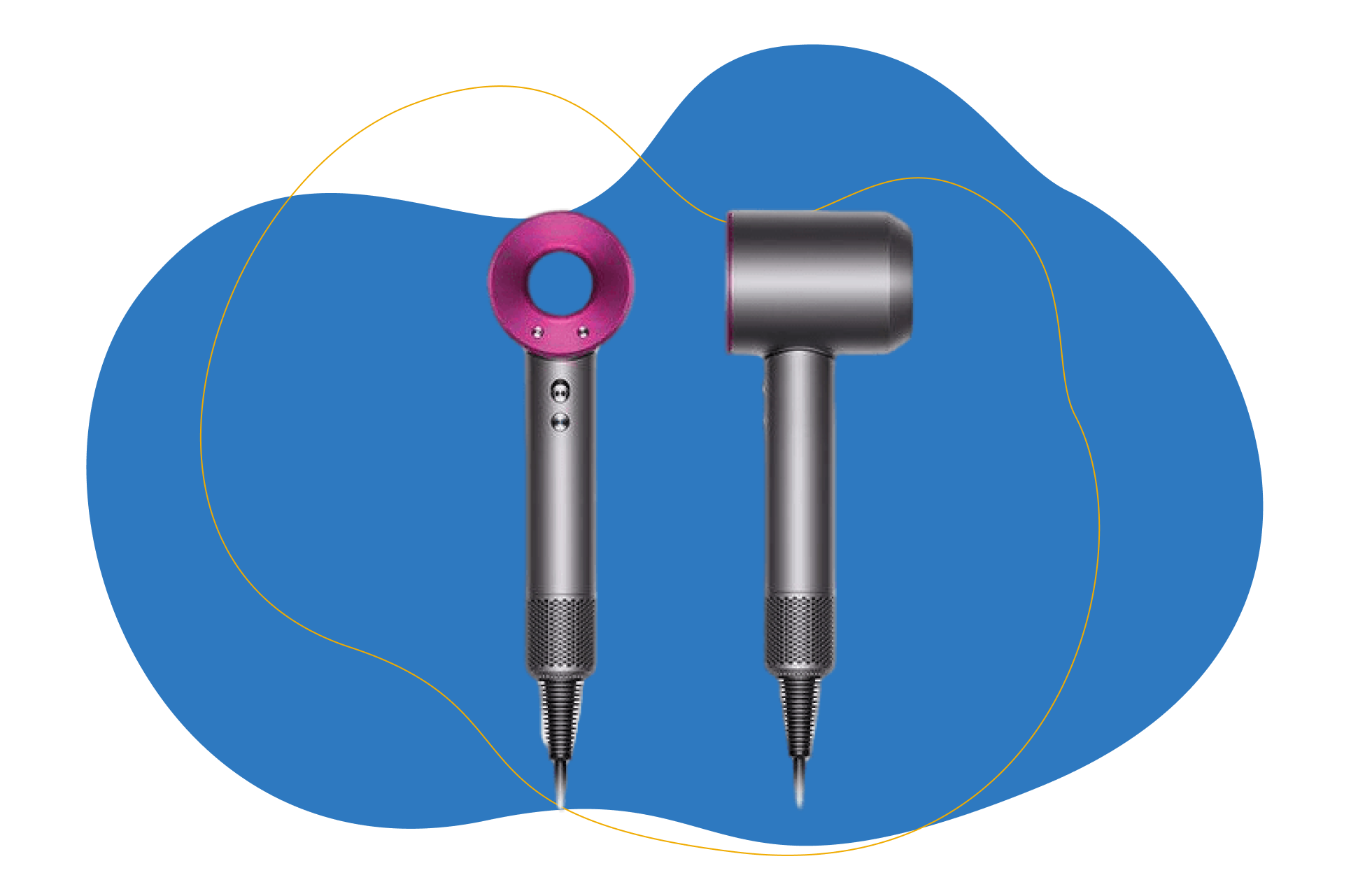 Dyson Supersonic ist von Vorne und von der Seite zu sehen.